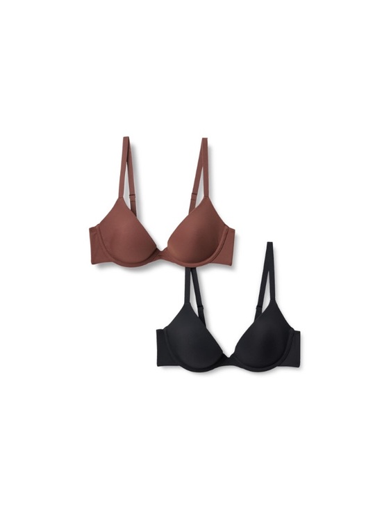 Amazon Essentials Other - Amazon Essentials Women's Wired Scoop Bra, Black/Rich Hazel, 32D